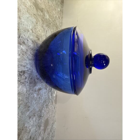 Vintage Cobalt Blue Anchor Hocking Creamer‎ & Covered Sugar Bowl Set EXCELLENT - Picture 2 of 8